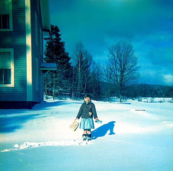 Mary Joan holding the mail.