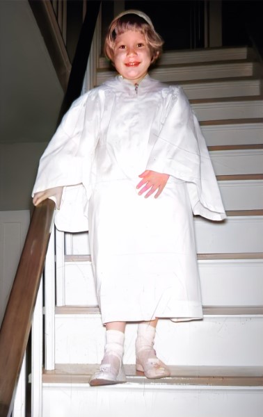 Louise's First Communion gown.