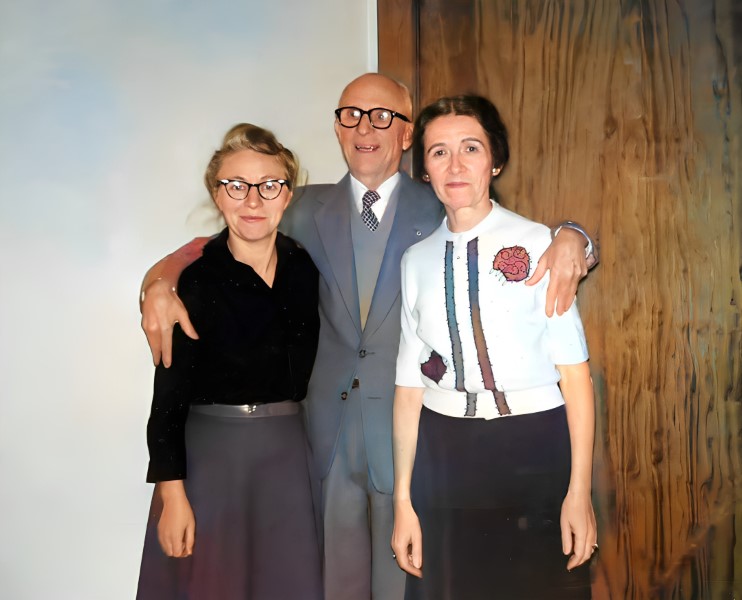 Mom, Grampa, and Gramma visiting. Mom looks entirely too pleased.