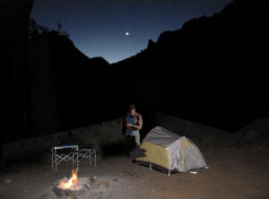 Frank by our tent just above the Upper Salt River.