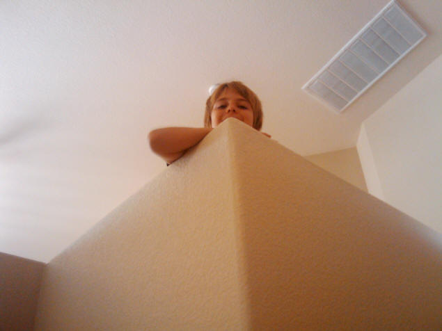 Zach peeking over the loft.