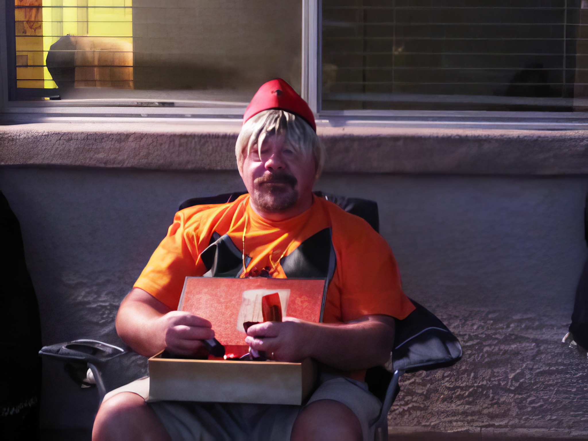 Your author passing out poison to urchins.