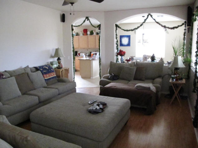 Family Room and kitchen