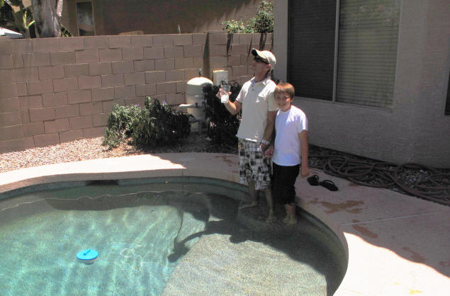 John and Zach not getting very wet.