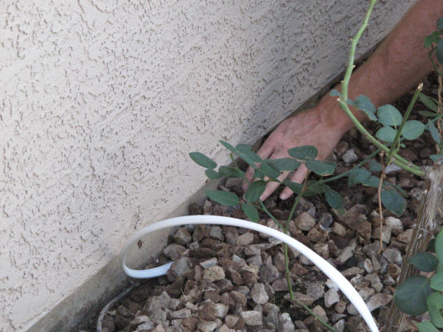 The cable was hidden in a trench alongside the house.