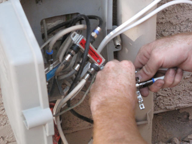The cable junction box.