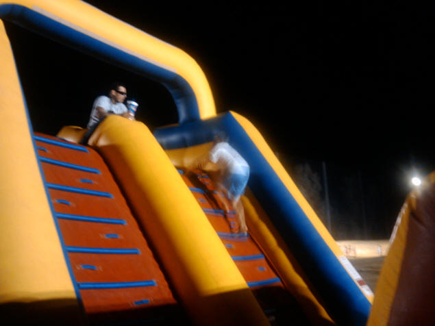 Zach on the bounce castle.