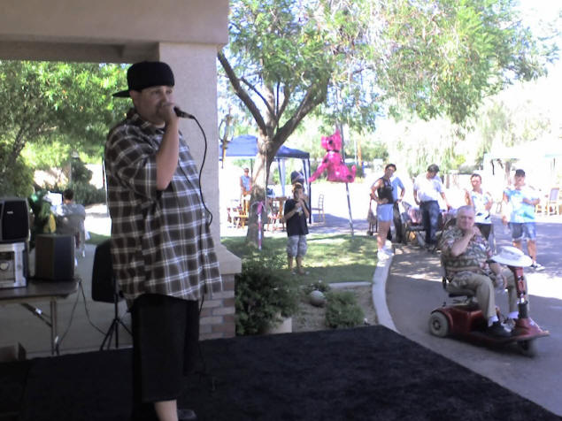An unexpected visit from a rapper named G extolled the benefits of sobriety.