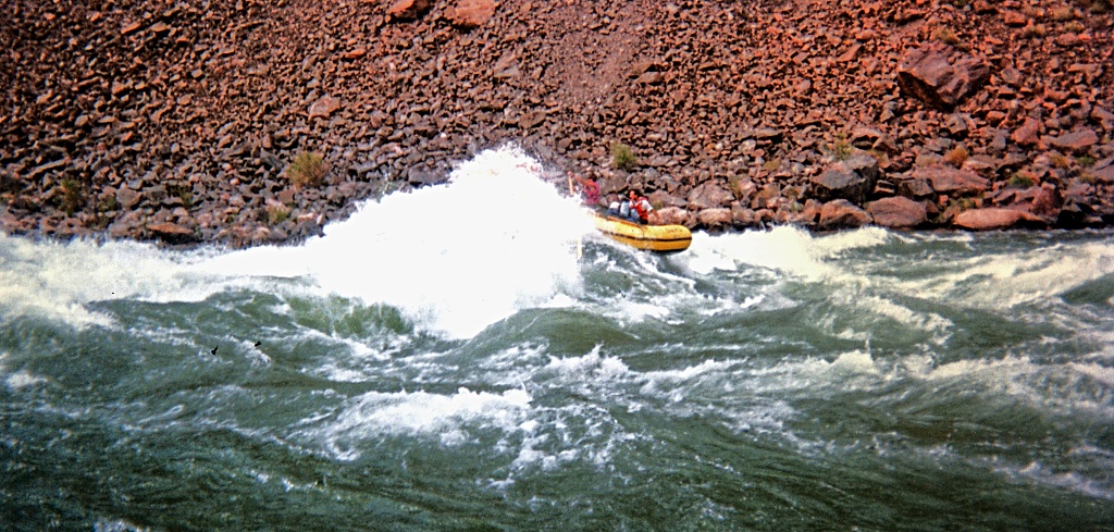 Going through a rapid