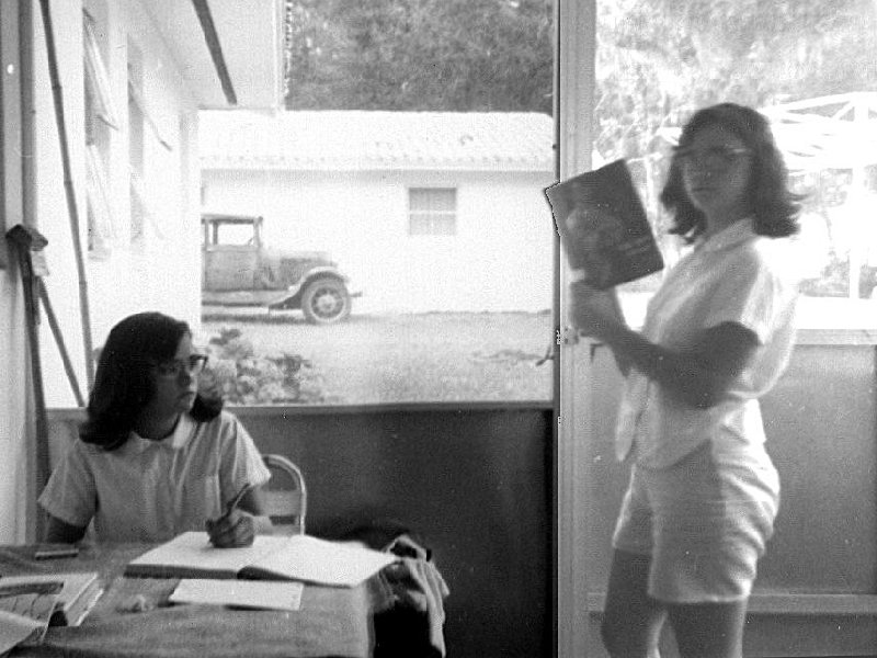 Twin Mary Joans enjoy a good book.