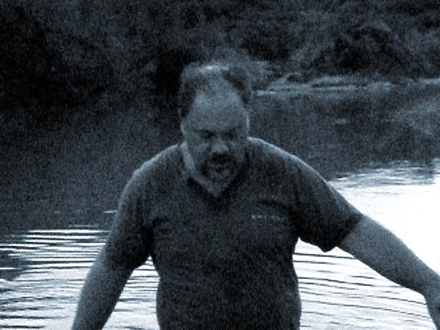 Me wading back for my other grandchild.
