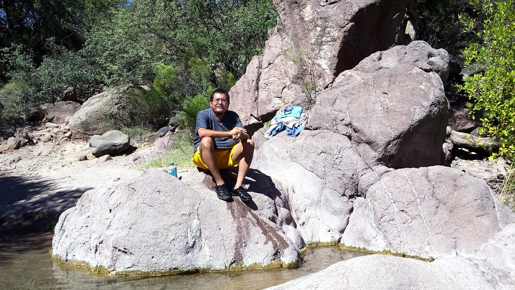 Keith on a rock at Sally May