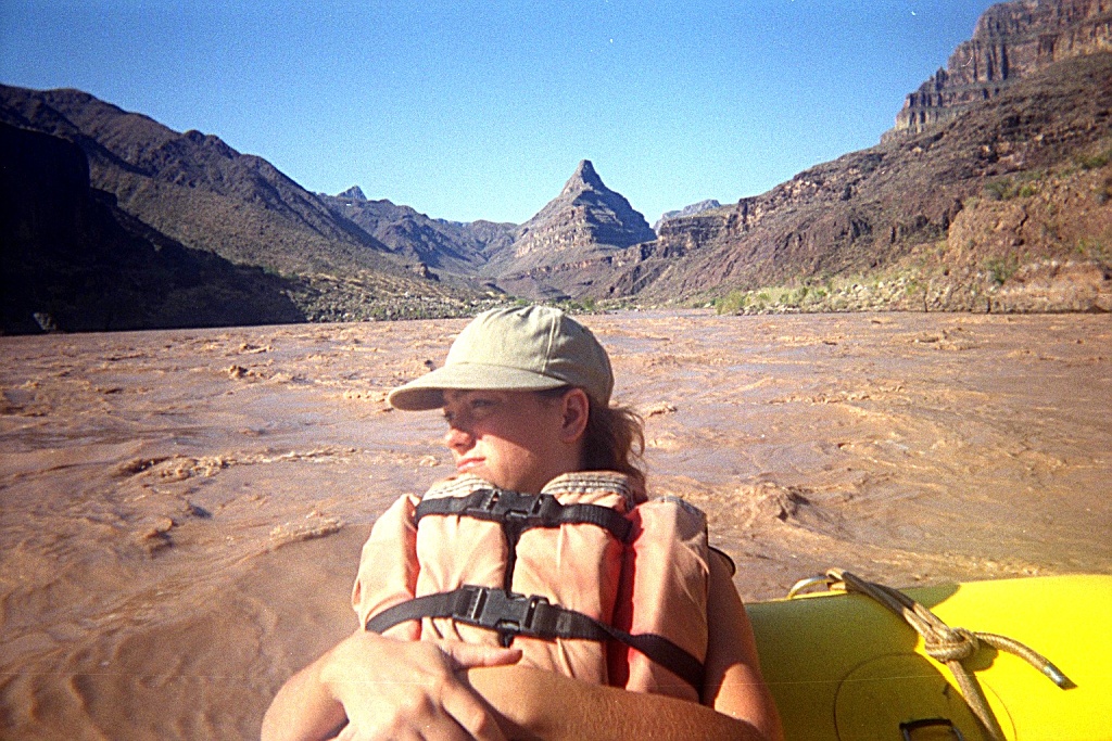 Dottie in front of Diamond Peak.