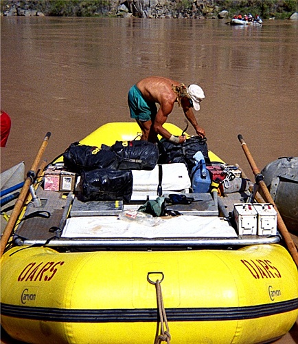 Scotty Prepares Raft For Deflating