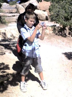 Zachary took pictures with his cell phone.