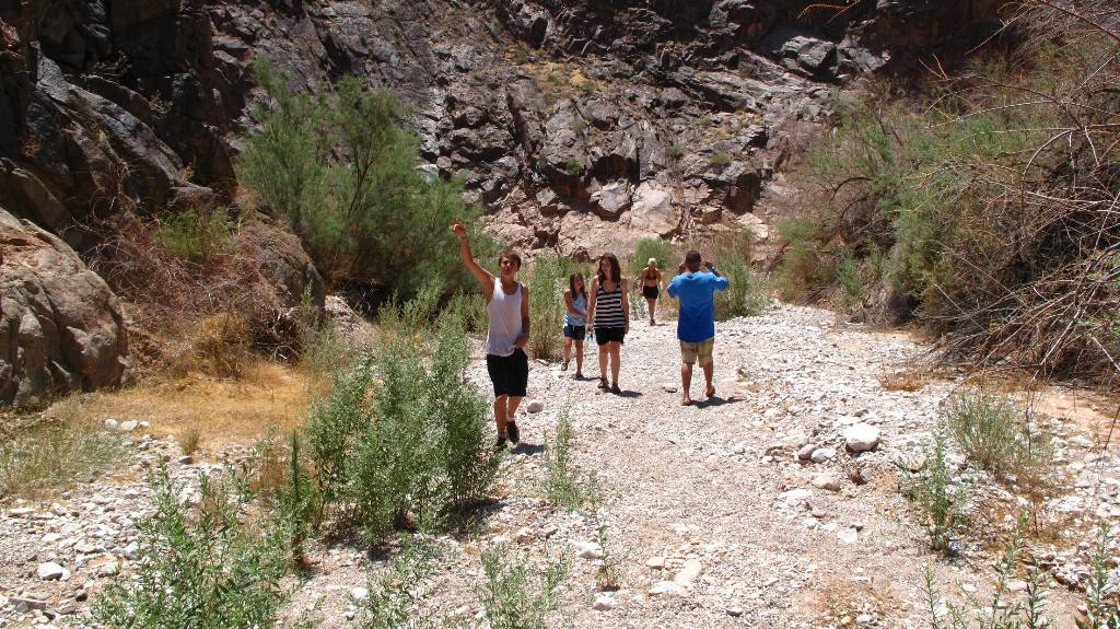 Zach, Patricia and Briana return from visiting the side canyon.