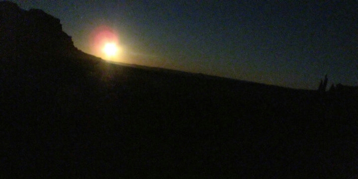Moonrise in Monument Valley.