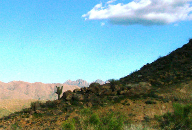Four Peaks, almost hidden by the nearer hill, is one of our neighborhood landmarks.