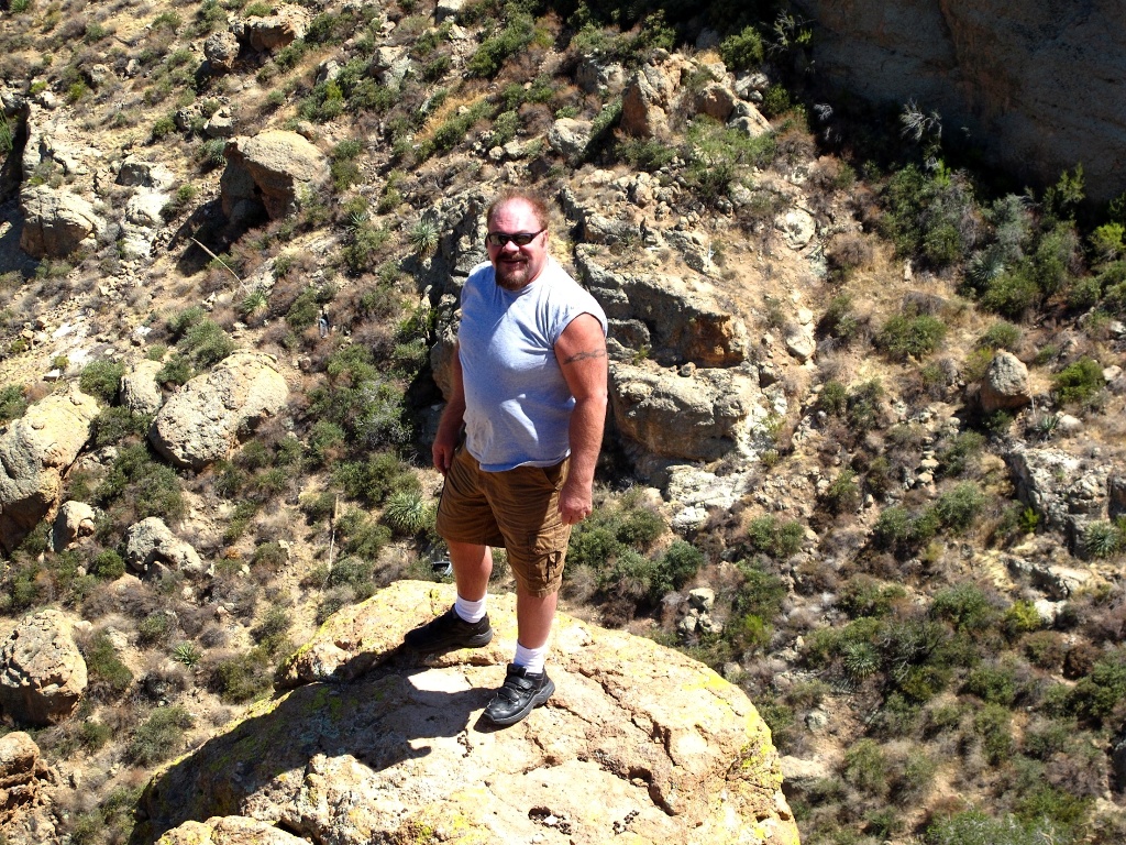 Paul on outcropping, near AZ-88.