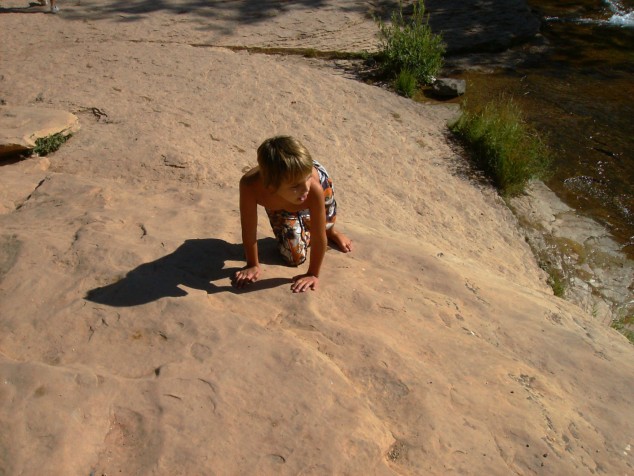 Zach climbing.