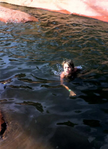 Zach swimming.