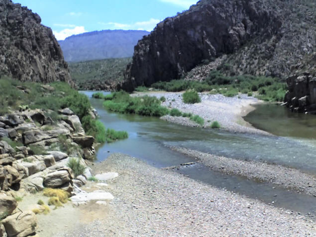 Salt River just before pouring into Roosevelt Lake.