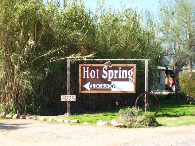 The 'Hot Spring' sign marks the location of El Dorado.