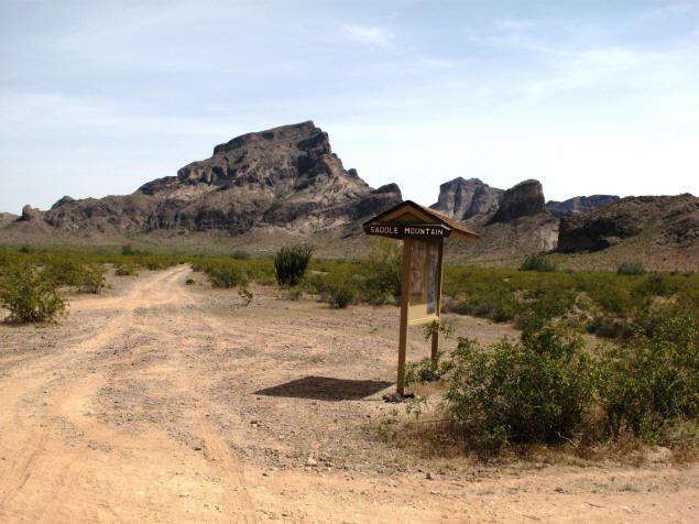 Saddle Mountain kiosk and off-road trails.
