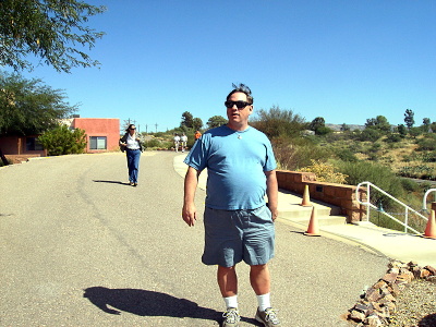 Michael passes the student and visitors' village adjacent to the terrarium.
