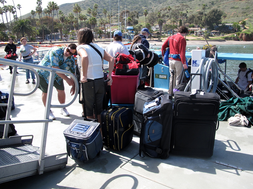 Our luggage, dumped off the boat.