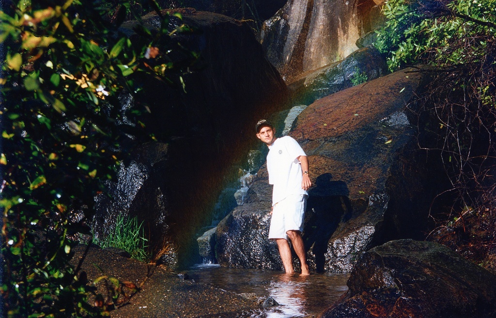 John at the foot of Bridalveil Fall, Yosemite.