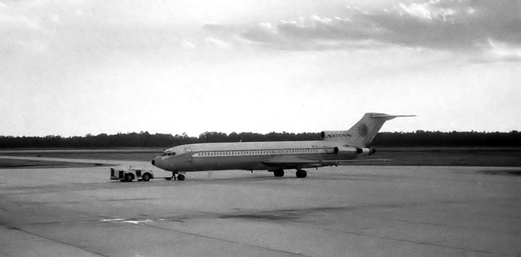 A jet on the runway at Jacksonville International Airport, 1970.