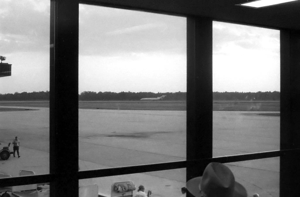 A jet on the runway at Jacksonville International Airport, 1970.