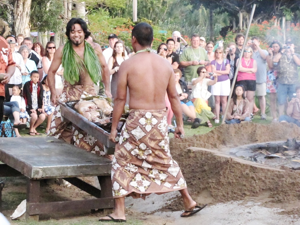 The Imu Ceremony brings forth the roast pig.