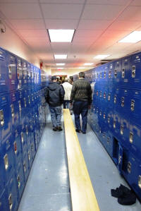 The boys' locker room.