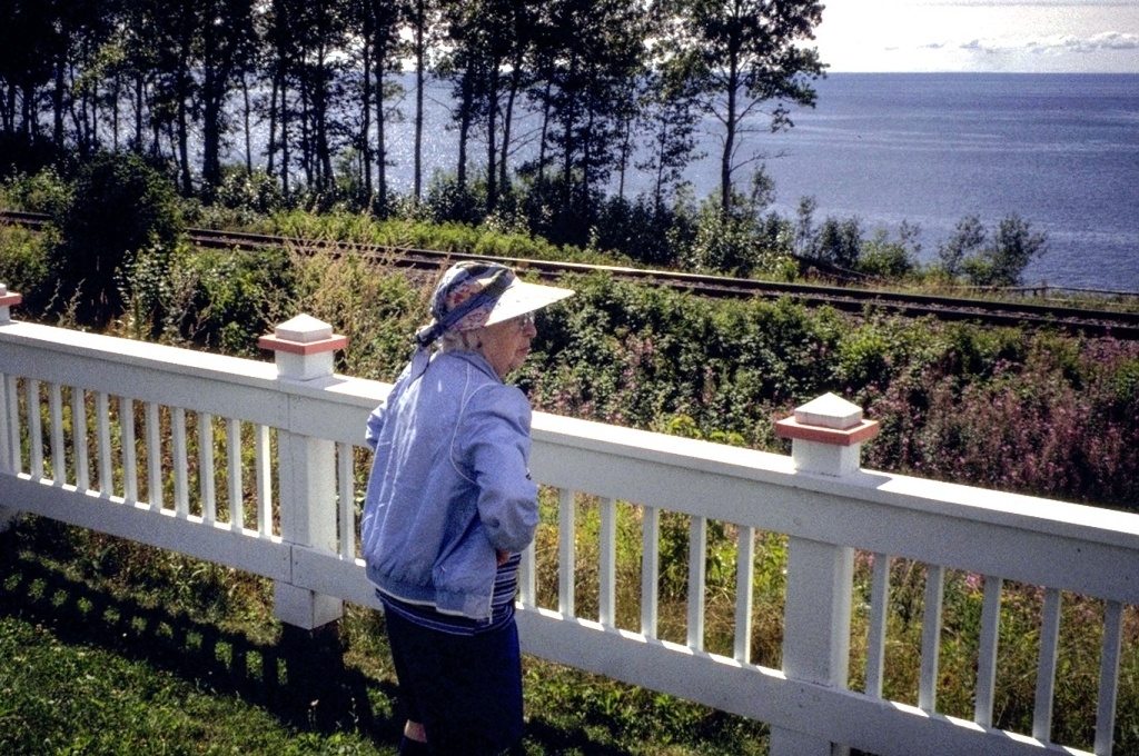Mom ponders the railroad.