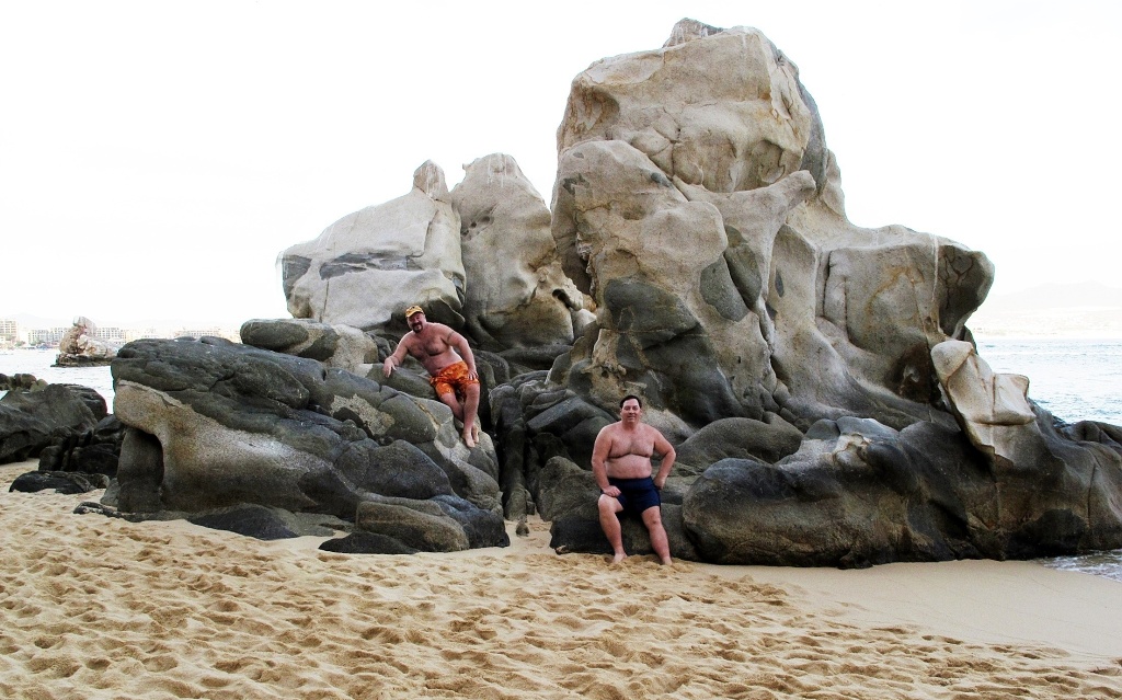 Paul and Michael on the beach.