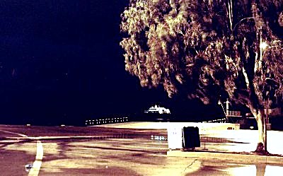 The ferry leaves.