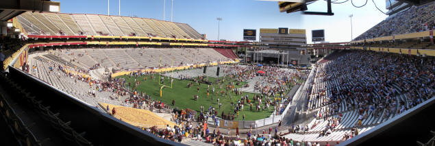 Sun Devil Stadium filling up.